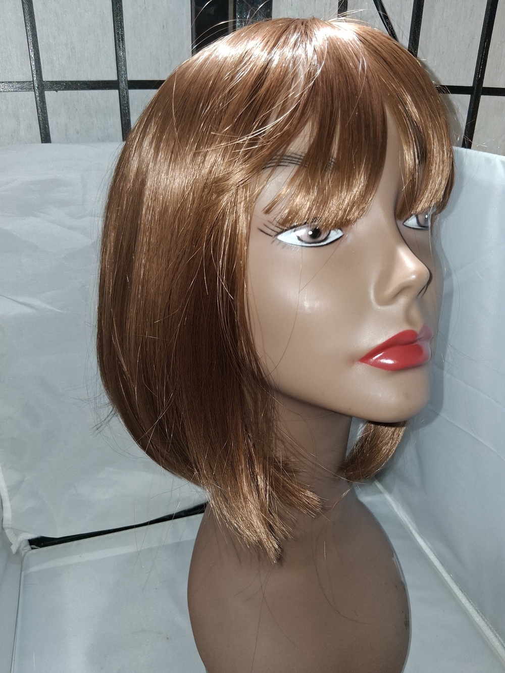 Source Unknown Brown Straight Bob Wig with Bangs